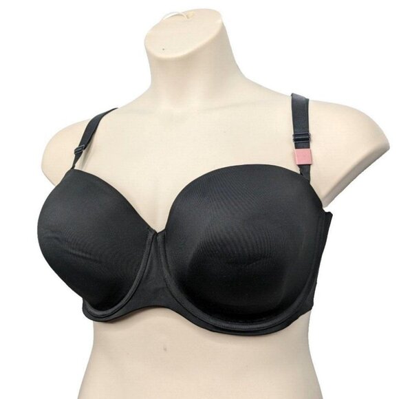 Lane Bryant Cacique Bra MultiWay Strapless Lightweight 40C Black with Straps - Picture 9 of 9